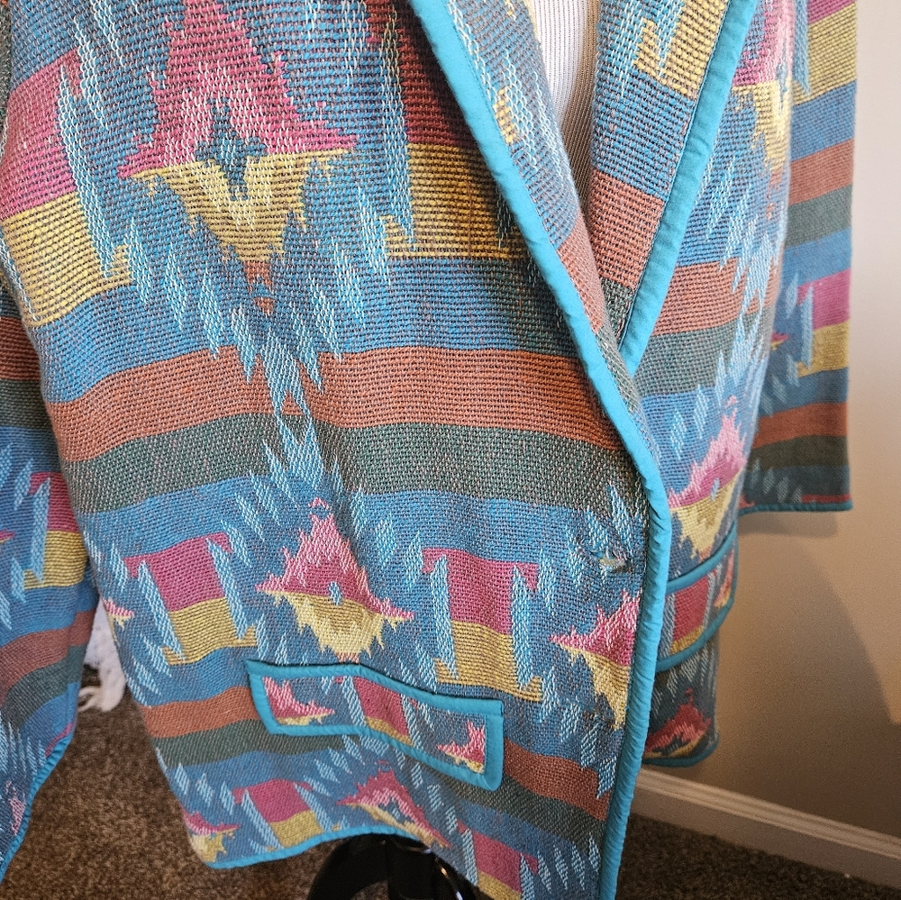 Vintage Bedford Fair Womens Sourhwestern Tapesty Blazer Size XL - Picture 13 of 13